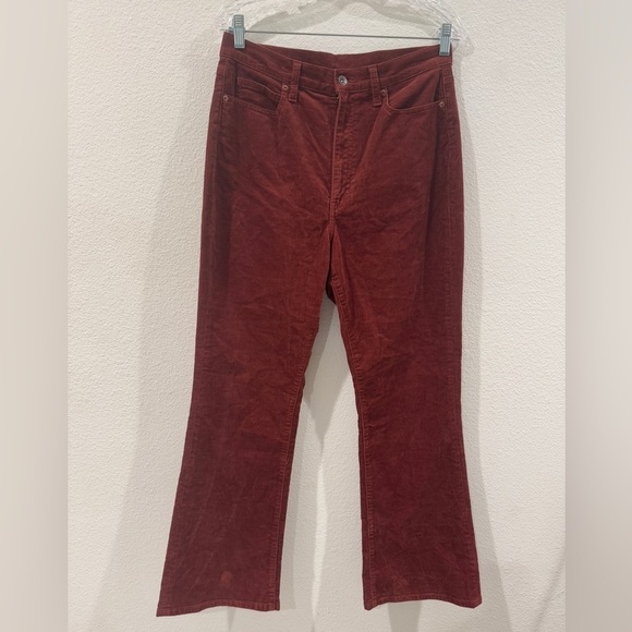 Uniqlo Brown Very High Rise Bootcut Corduroy Retro Cord Pants Size 10 - Picture 1 of 15